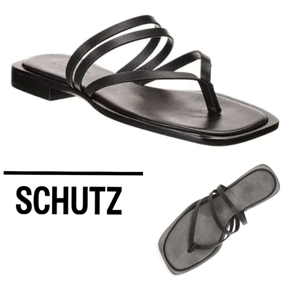 Schutz Rania Strappy Flip Flop - Black